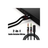 Derwell Yeni Kulaklık Ses Mikrofon Ayırıcı Dönüştürücü Çoklayıcı Kablo (1x3.5 Dişi- 2 X 3.5mm Erkek) SİYAH