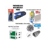 Derwell Yeni Nesil Cat5/6/7/8 Pense Rj45 Rj11 8P8C Test Cihazı 100 Adet Cover 100 Adet Yeni Nesil Konnektör