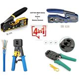 Derwell Yeni Nesil Ez Cat6/cat7 RJ45 Pense + RJ45 8P8C CAT5E/CAT6 RJ11 Utp Pense Setleri 4 In 1 Network Set - Mavi - Yeşil - Sarı