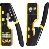 Derwell Yeni Nesil Ez RJ45 8p8c Ağ Crimper Geçişli Çok Işlevli Ethernet Sıkma Pensesi Lantel Için Sıkma/kesme/şerit (RJ11/CAT5E/6/7/8 Utp Stp)