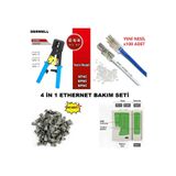 Derwell Yeni Nesil Pense 100'Lü Cover Delikli 100 Lü Jak Test Cihazı Ethernet İnternet 4 İn 1 Bakım Seti