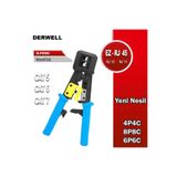 Derwell Yeni Nesil Pense + Ez Rj45 Delikli 100 lü + Jak Test Cihazı + Ethernet İnternet 3 in 1 Bakım Seti
