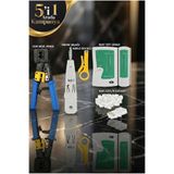 Derwell Yeni Nesil Pense + Test Cihazı + Kablo Soyucu + 100 Adet Rj45 + Krone Bıçağı Ethernet Bakım Kiti