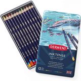 Derwent 12 Renk Metal Kutulu Inktense Serisi Mürekkep Bazlı Sulu ve Kuru boya Kalem Seti