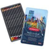 Derwent 12 Renk Metal Kutulu Procolour Serisi Kuru Kalem Seti