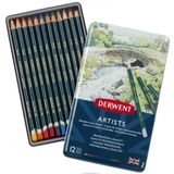 Derwent 12'li Teneke Kutu Artists Pencils Kuruboya Kalemi