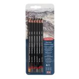 Derwent 6'lı Set Tinted Charcoal Sulandırılabilen Renkli Füzen Kalem