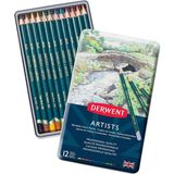 Derwent Artısts Serisi Kuru Kalem Seti 12'li Metal Kutu - Renkli