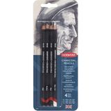 Derwent Charcoal Pencils Karakalem Eskiz Kömür Füzen Kalem Seti 4'lü Blister