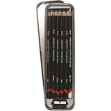 Derwent Charcoal Pencils Karakalem Eskiz Kömür Füzen Kalem Seti 6'lı Teneke Kutu