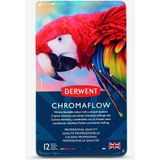 Derwent : Chromaflow : Kuru Boya Kalem Seti : 12 Renk (Metal Kutu) - Karışık Renk