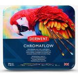 Derwent Chromaflow Kuru Boya Kalem Seti 72 Renk Metal Kutu Yüksek Pigmentli ve Dayanıklı - Karışık Renk