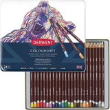 Derwent Coloursoft 24 Renk Kuru Boya Kalemi Teneke Kutu 12'li Parça Sayısı ile Yüksek Kalite - 24'lü Kutu