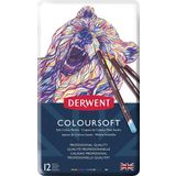 Derwent Coloursoft Serisi Kuru Kalem Seti - 12 Renk Metal Kutulu