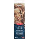 Derwent Coloursoft Skintones 6'lı Teneke Kutu (Yumuşak Kuru Boya Kalemi) - Renkli