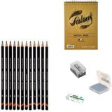 Derwent Eskiz Başlangıç Seti 10 + Dereceli Kalem + A5 Defter + Dağıtıcı Set + Silgi + Açacak + Hamur Silgi - Karışık-Çok Renkli - standart