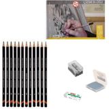 Derwent Eskiz Başlangıç Seti 2 + Dereceli Kalem + A5 Defter + Dağıtıcı Set + Silgi + Açacak + Hamur Silgi - Karışık-Çok Renkli - standart