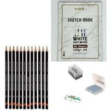 Derwent Eskiz Başlangıç Seti 5 + Dereceli Kalem + A5 Defter + Dağıtıcı Set + Silgi + Açacak + Hamur Silgi - Karışık-Çok Renkli - standart