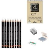 Derwent Eskiz Başlangıç Seti 8 + Dereceli Kalem + A5 Defter + Dağıtıcı Set + Silgi + Açacak + Hamur Silgi - Karışık-Çok Renkli - standart