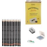 Derwent Eskiz Başlangıç Seti 9 + Dereceli Kalem + A5 Defter + Dağıtıcı Set + Silgi + Açacak + Hamur Silgi - Karışık-Çok Renkli - standart