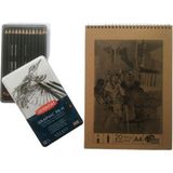 Derwent Graphic 12 Li Dereceli Kalem Seti+A4 300 gr Kraft Defter