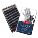 Derwent Graphıc Serisi Dereceli Kalem Seti (6B>4H) - 12 Kalem Metal Kutu