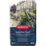 Derwent Graphıtınt Renkli Grafit Kalem Seti - 12 Renk Metal Kutu