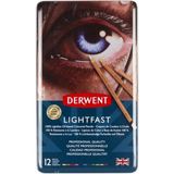 Derwent Lightfast Kuru Boya Kalem Seti 12 Renk Metal Kutu