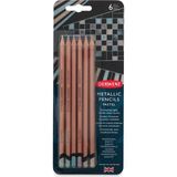 Derwent : Metallic Pencil : Kuru Boya Kalem Seti : 6 Renk (Pastel Renkler) - Karışık Renk