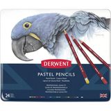 Derwent Pastel Kalem Seti 24'lü Teneke Kutu Profesyonel Kalite Renkli Pastel Kalemler