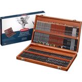 Derwent Sketching Pencils Karakalem Eskiz Çizim Kalemi Seti 72'li Ahşap Kutu