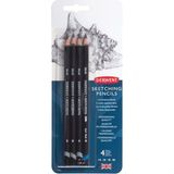 Derwent Sketching Soft Eskiz Kalemi Renkli 4'lü Set 39003 Kalın Uçlu Profesyonel Kalemler