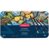 Derwent Studio 36'lı Renkli Kuru Boya Kalemi Teneke Kutu Standart Ölçü ile Sanat İçin