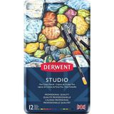Derwent Studıo Serisi Kuru Kalem Seti - 12 Renk Metal Kutulu - Renkli