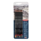 Derwent Tınted Charcoal Renkli Füzen Kalem - 6 Renk Blister