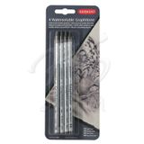 Derwent Watersoluble Graphitone Aquarel 4'lü Set Grafit Kalem