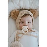 Dery Baby Krem Renkli Ponponlu El Örgüsü Bebek/Çocuk Bere Düz Desenli - 6 - 12 Ay