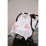 Dery Baby Teddy Pudra Souris Fermuarlı 2 Kat Müslin Puset Örtüsü - Koyu Gri - Pudra
