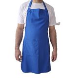 Dery Collection Mutfak Önlüğü, Unisex, Turuncu/Siyah/Mor, Standart, Duck Kumaş, Barista/Kafe/Pastane/Restaurant/Kasap/Kuaför, Sıvı İtici (Mavi)