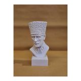 DERYA DESİNG ART Boyanabilir Atatürk Büst Dekoratif Obje, 18x10x6 cm, Polyester
