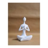 DERYA DESİNG ART Boyanabilir Ham Polyester Yogocu Kız, 20x12x8cm, Akrilik Boya ile Uyumlu