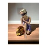 DERYA DESİNG ART Dekoratif Bereket Tanrıçası Heykel Biblo, 18x13cm, El Boyalı Polyester Figür