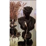 DERYA DESİNG ART Dekoratif Diana Heykel Biblo Büst, Polyester, 32 cm, Siyah