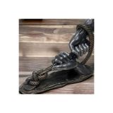 DERYA DESİNG ART Dekoratif Gri Halatlı El Heykel Biblo, 36x15cm, Polyester