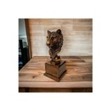 DERYA DESİNG ART Dekoratif Kaideli Aslan Heykel Biblo, 24x12 cm, Polyester