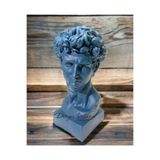 DERYA DESİNG ART Dekoratif Polyester Yunan Heykeli Büst Biblo, Ev Dekorasyonu, Gri, 16 x 30 cm