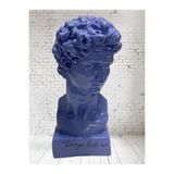 DERYA DESİNG ART Dekoratif Polyester Yunan Heykeli Büst Biblo, Ev Dekorasyonu, Mor, 16 x 30 cm