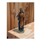 DERYA DESİNG ART Dekoratif Şapkalı Madam Heykel Biblo, 27x12 cm, El Boyalı Polyester Figür