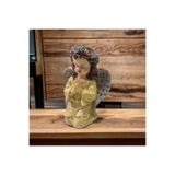DERYA DESİNG ART Dekoratif Sarı Melek Heykel Biblo, Çok Renkli, 22x16cm