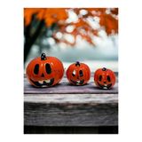 DERYA DESİNG ART Dekoratif Seramik 3'lü Halloween Kabakları, Siyah Detaylı, El Boyalı